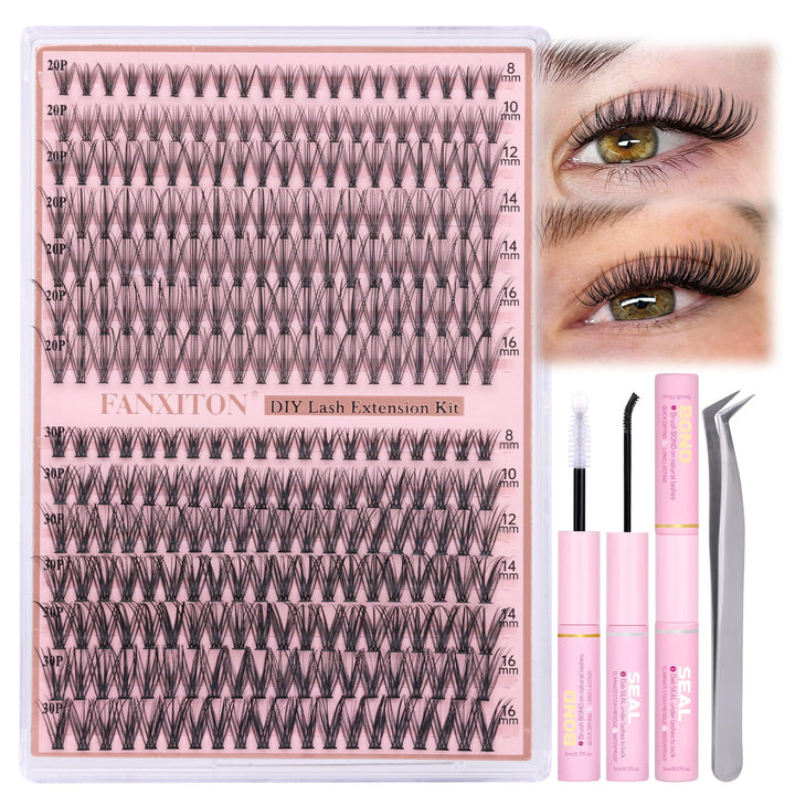 FANXITON front packaging showing complete lash kit and contents for easy identification