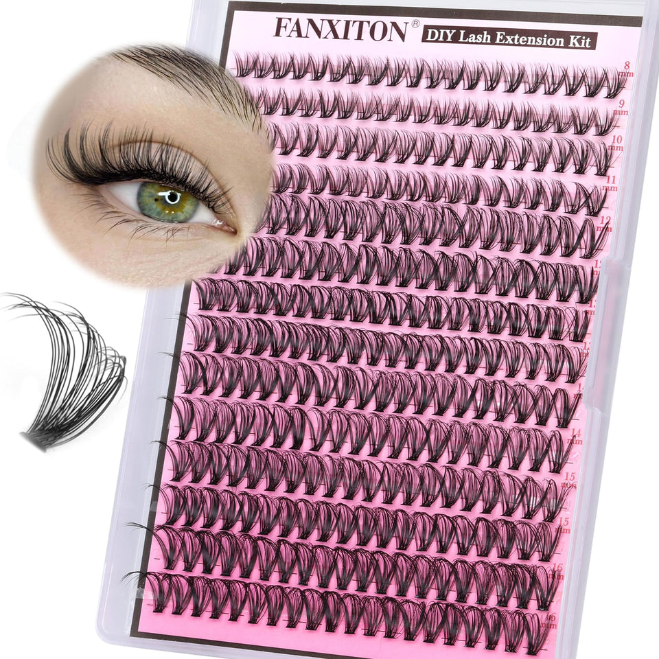 FANXITON front tray showing 280 mixed-length lash clusters for versatile styling