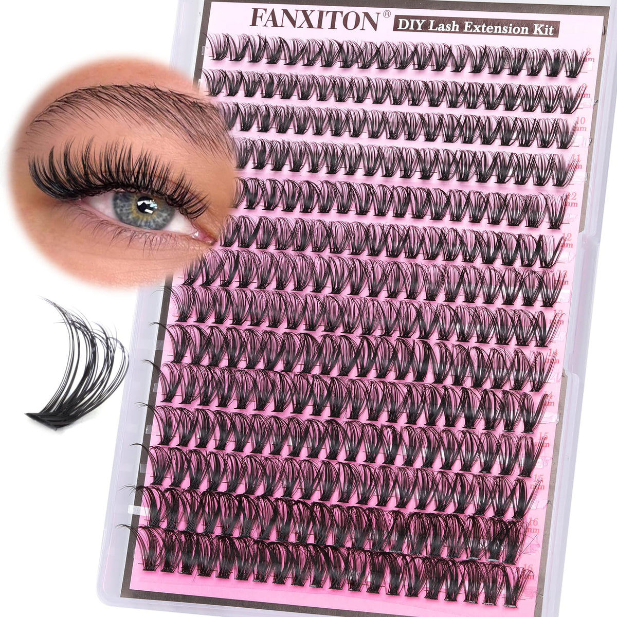 FANXITON front tray with 280 wispy lash clusters for fast application