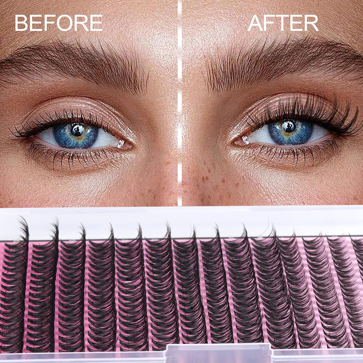 FANXITON visual showing 8–16mm length range to customize lash shape