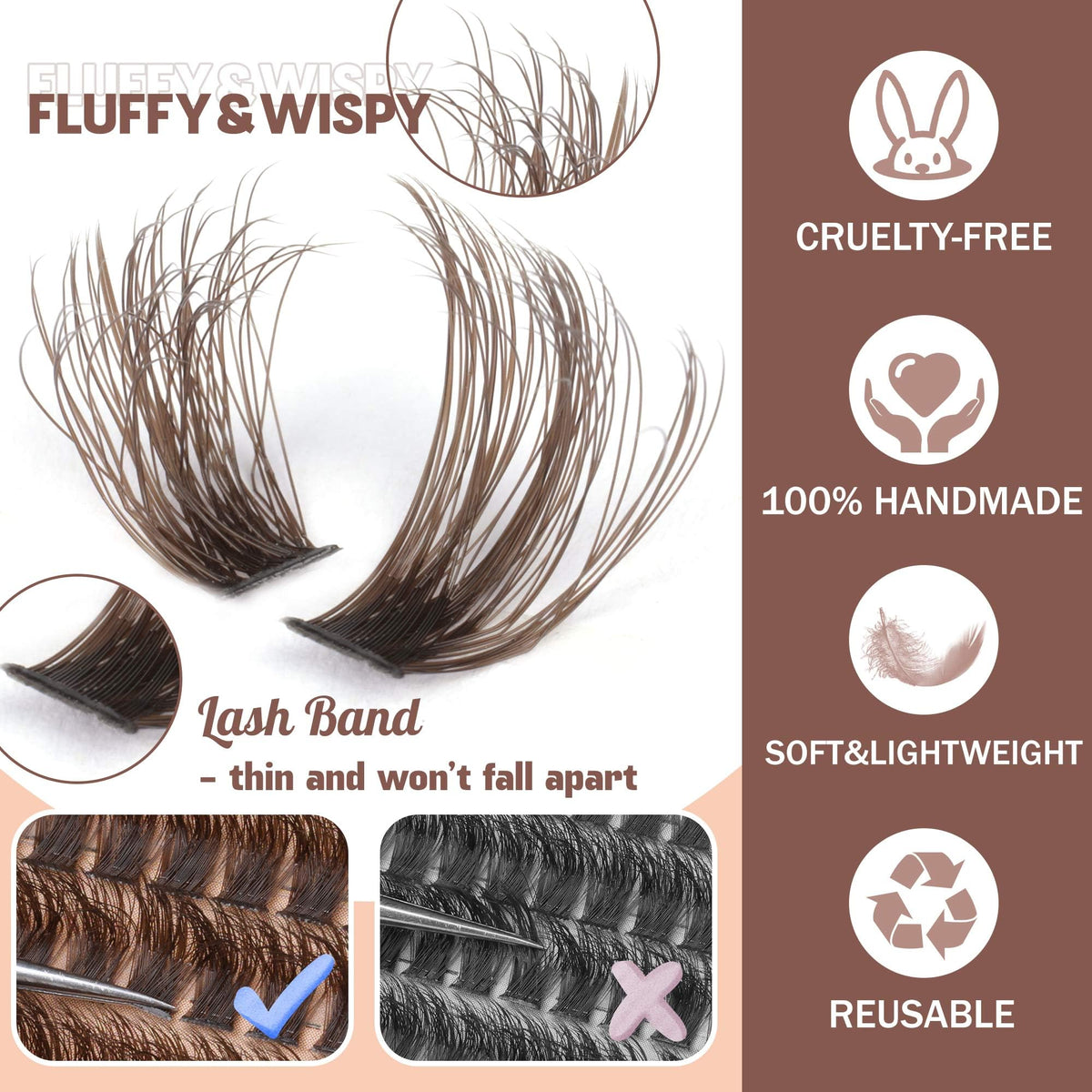 FANXITON mixed lash lengths 8–16 mm displayed to show layering options