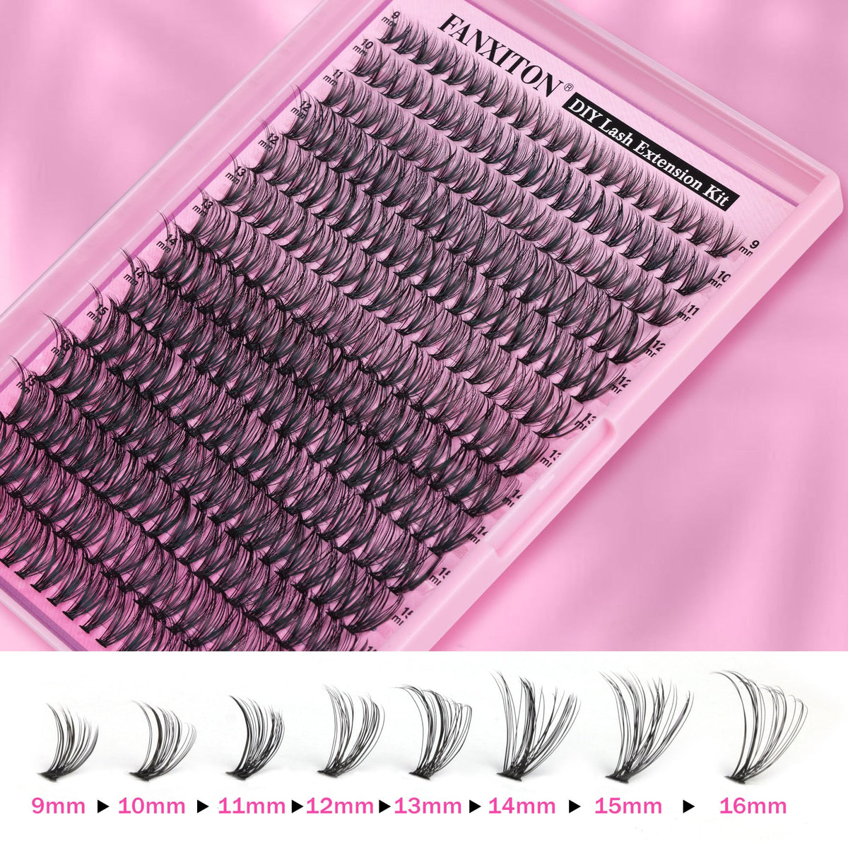 FANXITON model wearing cat-eye clusters illustrating natural, voluminous finish