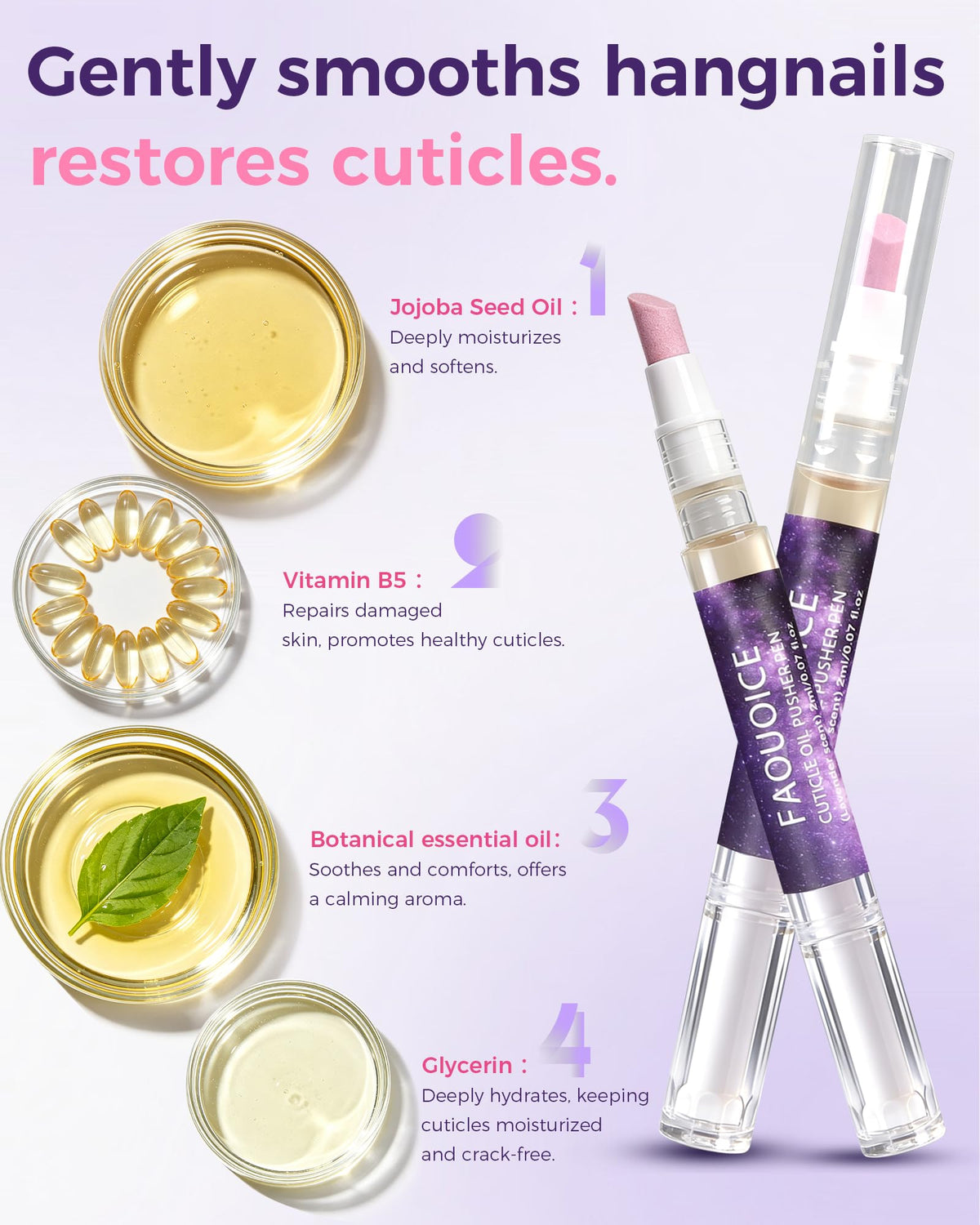Faouoice oil texture drop on fingertip showing lightweight hydration without greasiness benefit