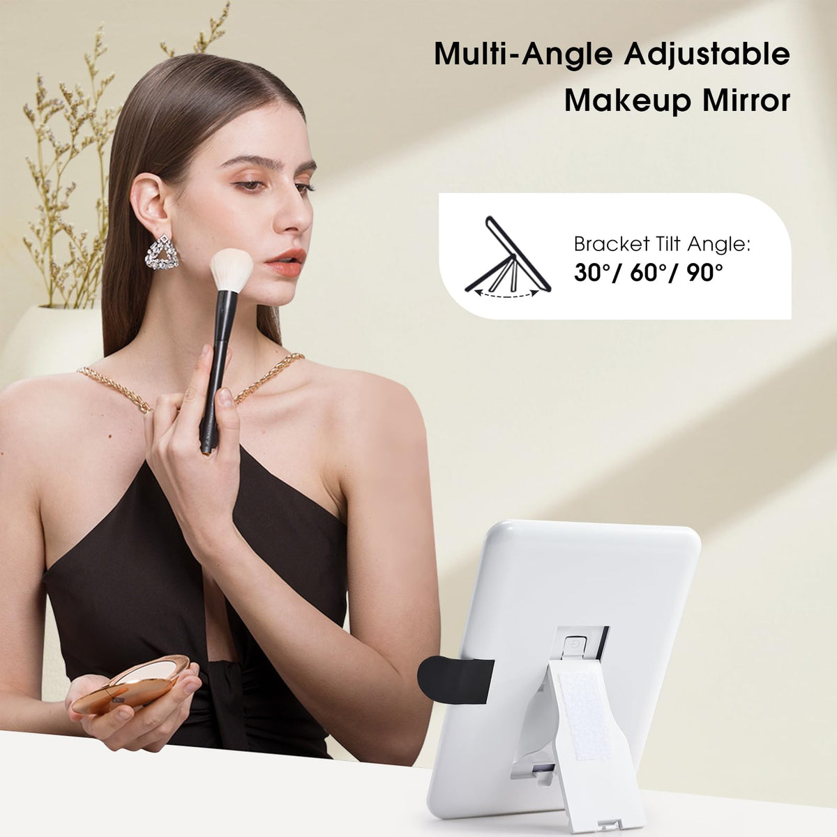 Faquenc open case with LED mirror displaying adjustable light for accurate makeup