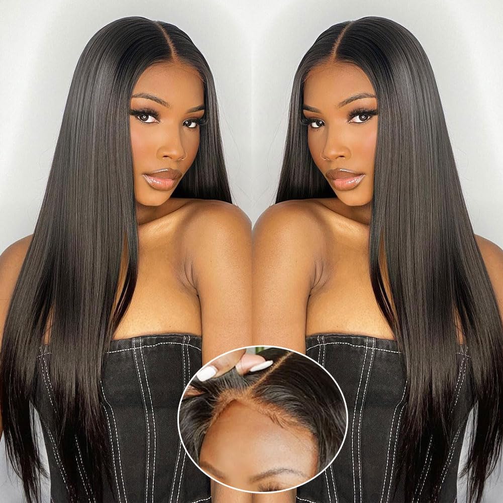 Farblick front view lace front wig showing natural hairline and instant wear benefit
