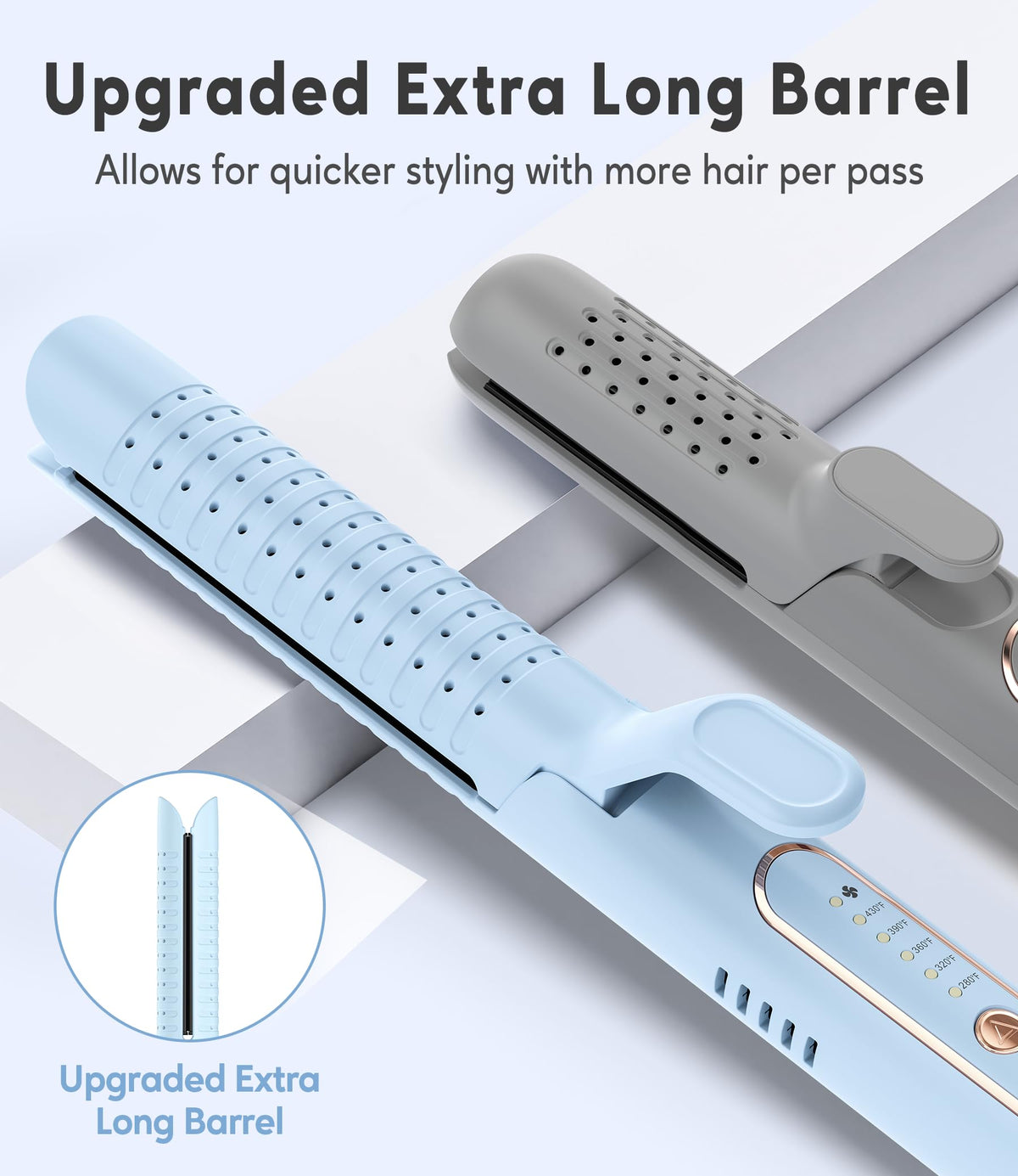 Farery Chill Set long barrel detail highlighting extended plates for faster styling and coverage