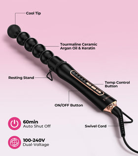FARERY wand packed in suitcase ready for travel with dual-voltage freedom