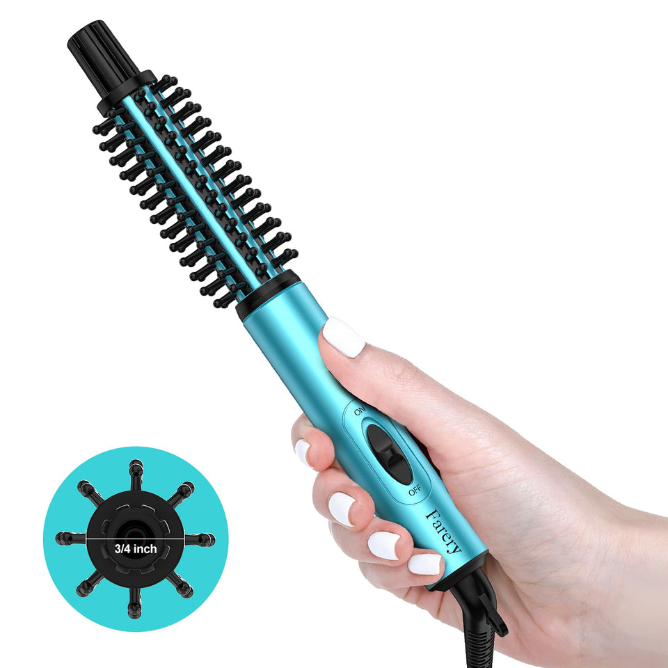 FARERY mini brush front view showing compact body and ergonomic grip for travel