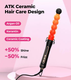 FARERY wand beside ruler showing scale for long-hair sectioning convenience