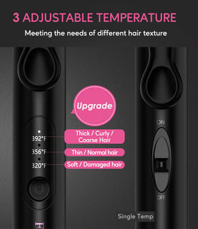 FARERY temperature buttons close-up showing adjustable heat for customized styling