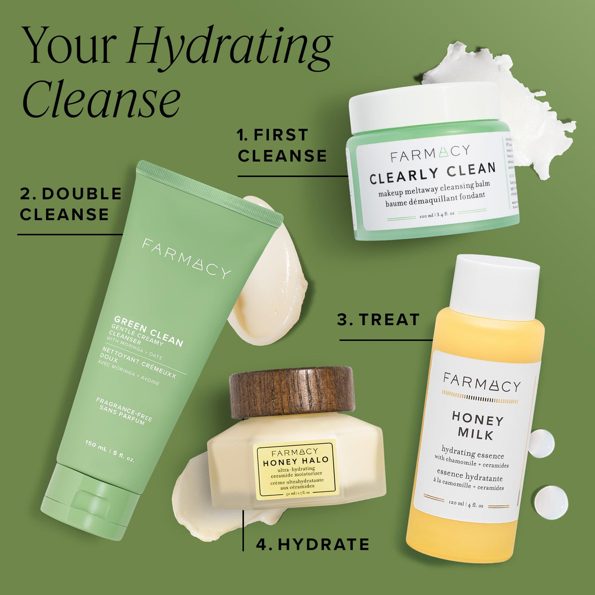 Farmacy gentle lather demonstration showing cleansing without stripping