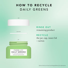 Farmacy Daily Greens product label close-up showing key ingredients and benefits