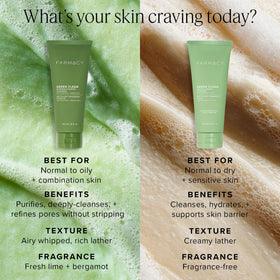 Farmacy product label detail highlighting ingredient transparency and benefits