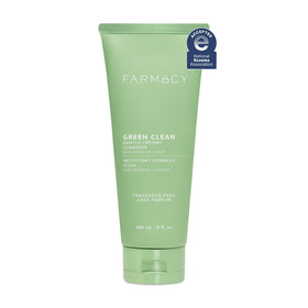 Farmacy gentle creamy face cleanser front view showing tube and branding, gentle cleansing benefit