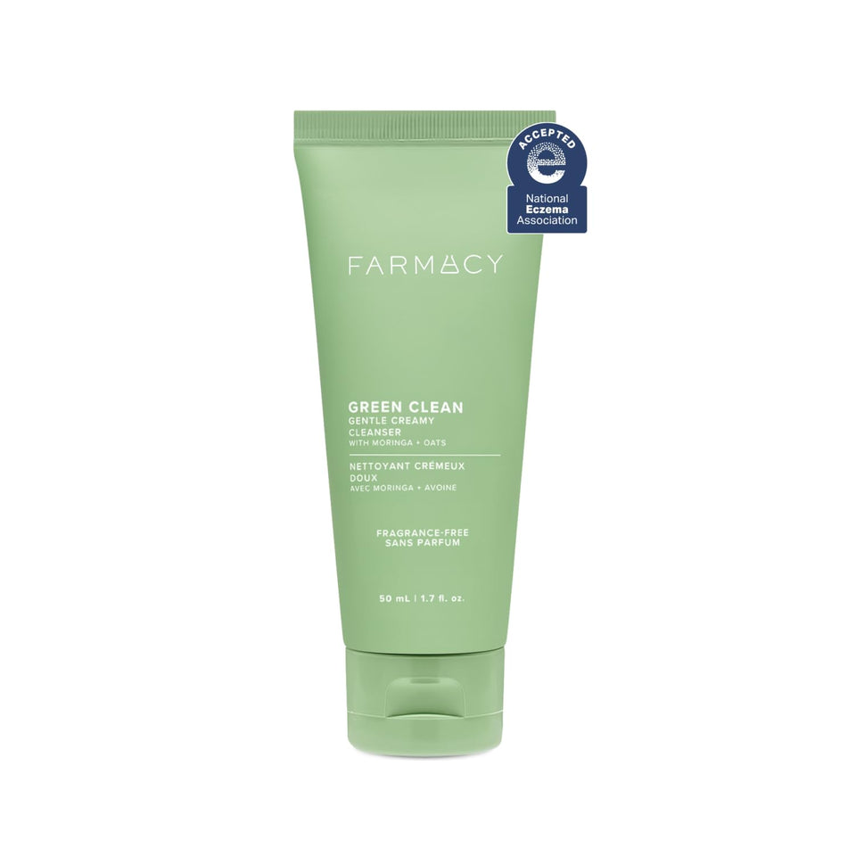 Farmacy front bottle view showing cleanser and calming formula benefits
