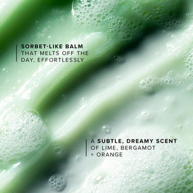Farmacy applying balm to dry skin to gently dissolve makeup benefit