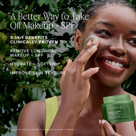 Farmacy balm on fingertip demonstrating scoopable texture for efficient use