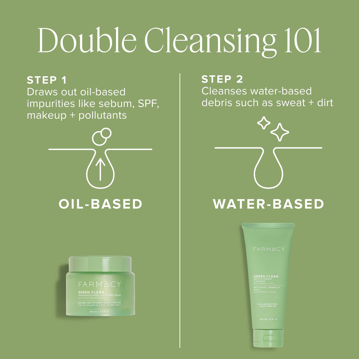 Farmacy balm on damp washcloth ready to remove makeup gently