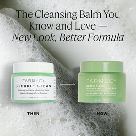 Farmacy balm texture close-up showing smooth solid-to-oil consistency