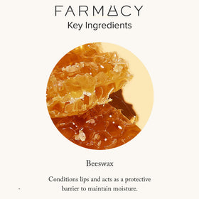 Farmacy beeswax lip balm in a purse setting showing on-the-go moisture