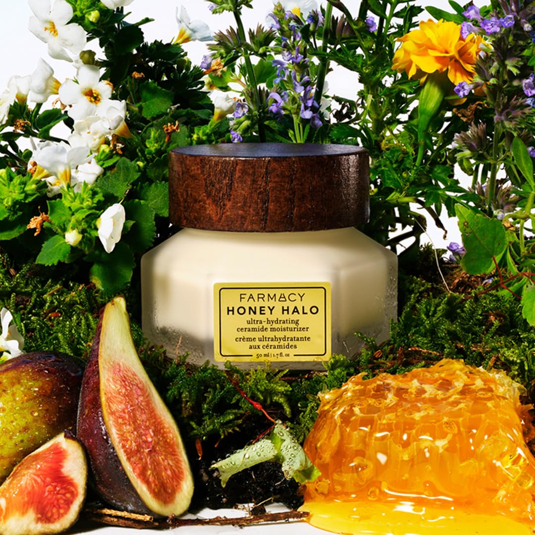 Farmacy Honey Halo cream close-up highlighting rich emollient texture for deep hydration