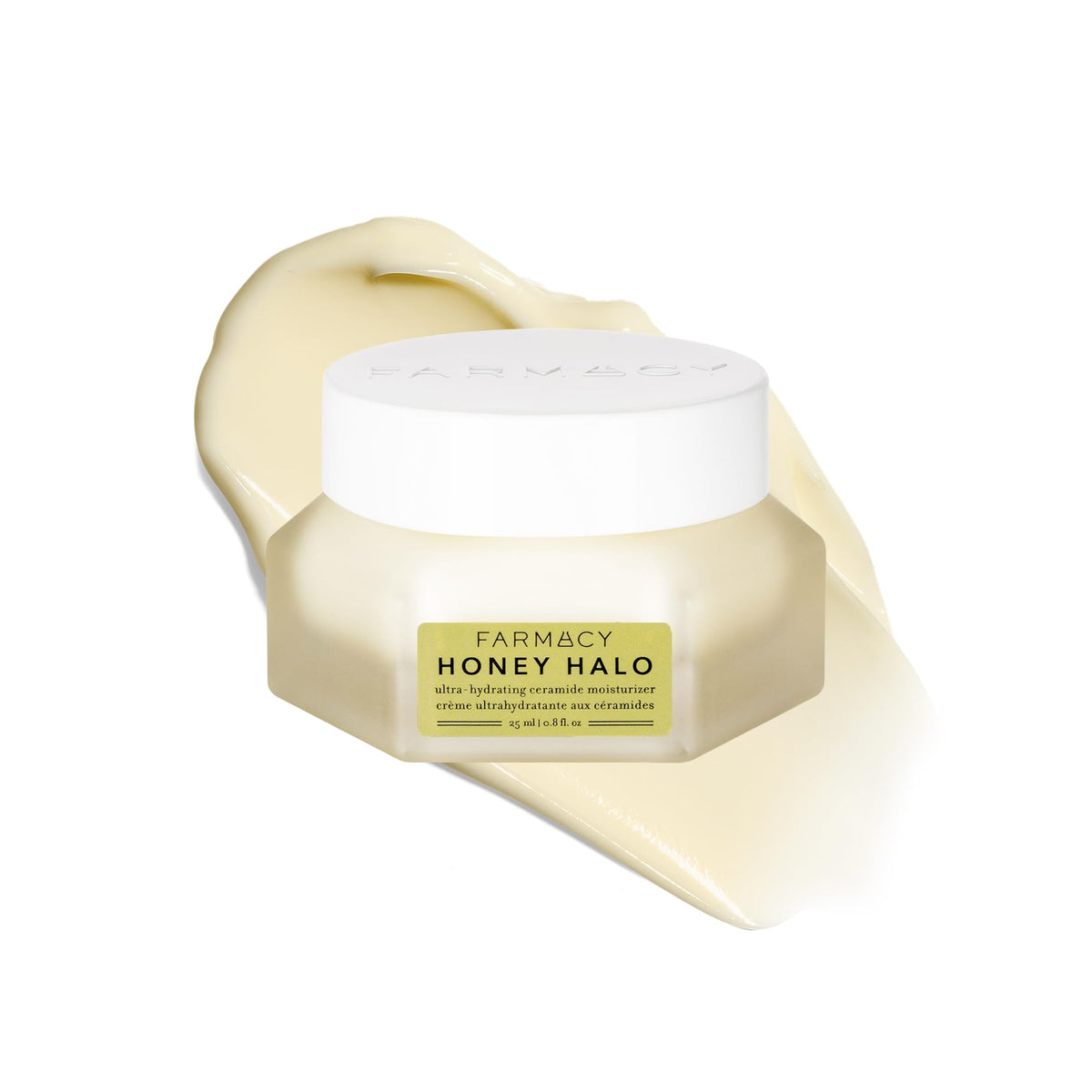 Farmacy Honey Halo front packaging showing jar and label for instant recognition and trust