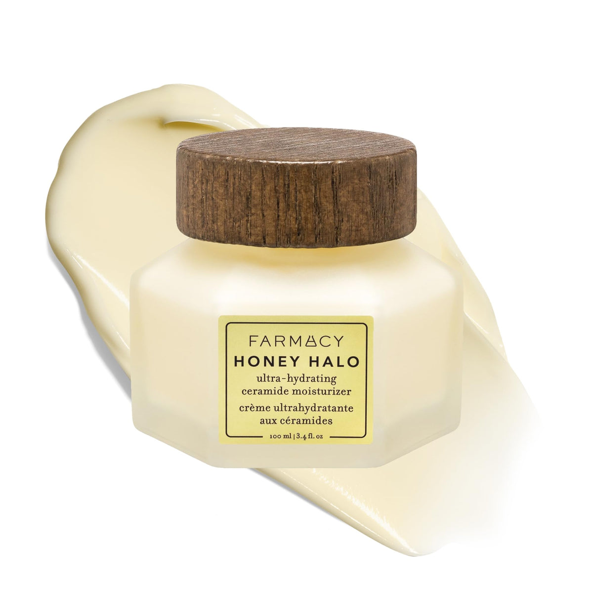 Farmacy front packaging showing jar and branding, highlights hydration benefit