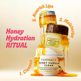 Farmacy Honey Vanilla removing waterproof mascara at the eye for reliable makeup dissolution