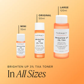 Farmacy 120ml bottle beside common item showing size and travel convenience