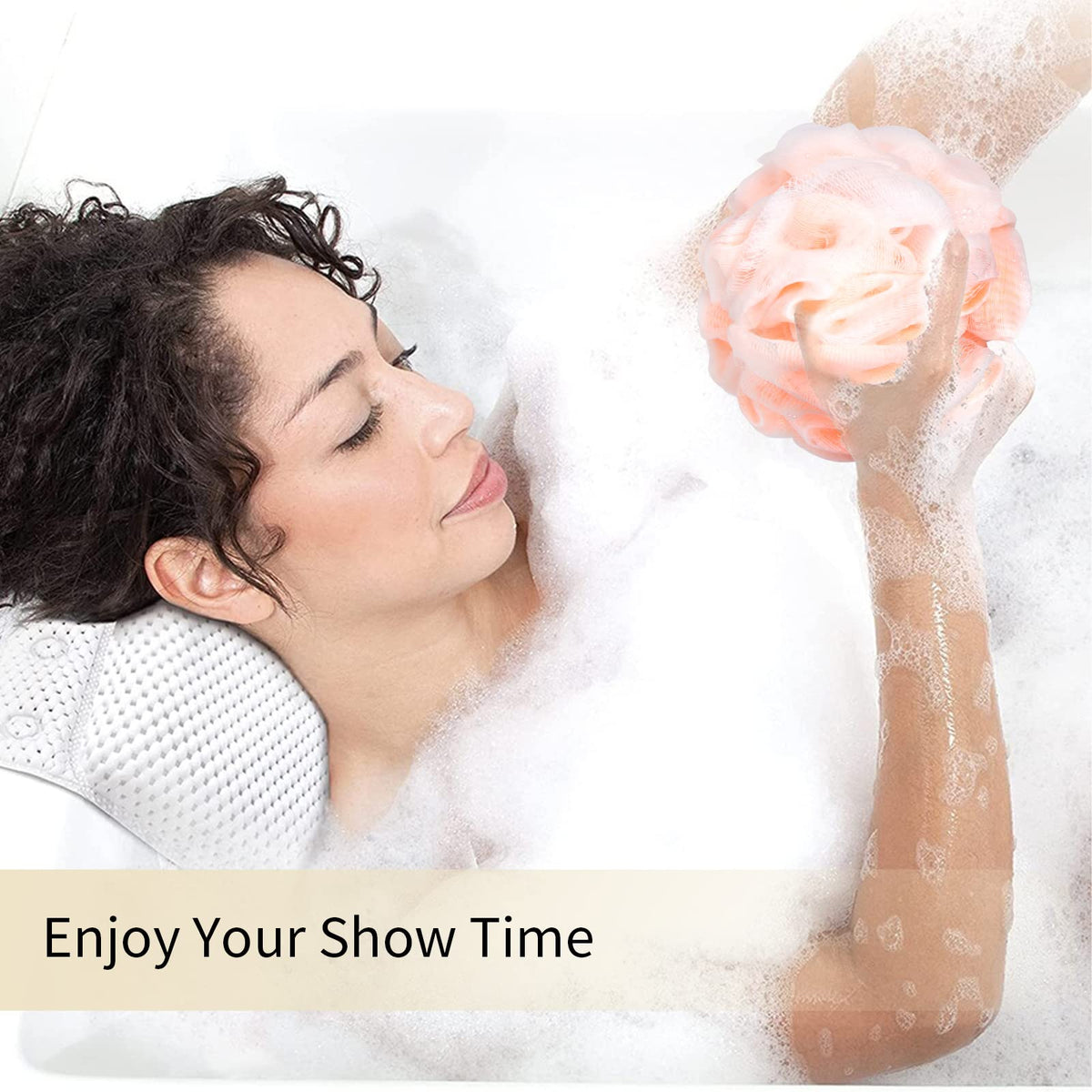 FARMOGA size comparison in hand showing compact, easy-to-grip bath accessory