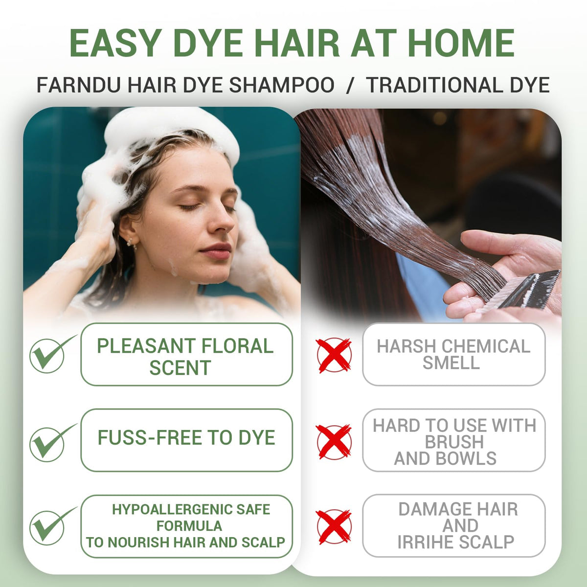 Farndu shampoo lather texture demonstrating gentle conditioning benefit