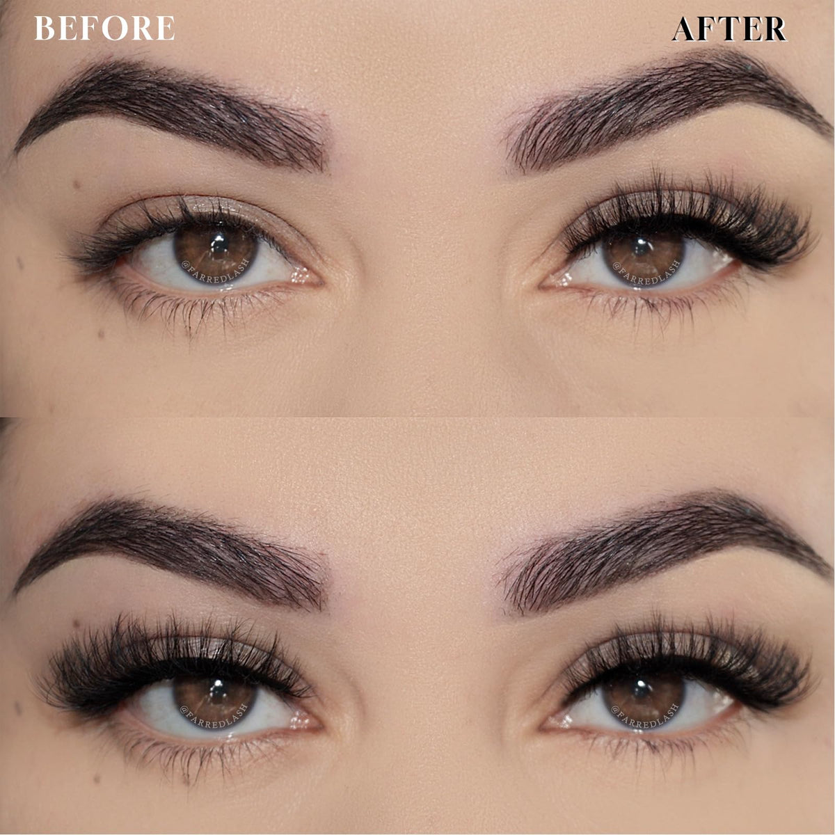 FARRED black band lash close-up showing defined edge and built-in liner effect
