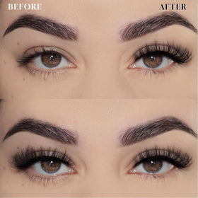FARRED black band lash close-up showing defined edge and built-in liner effect