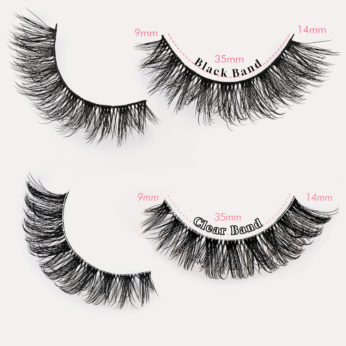 FARRED clear band lash close-up highlighting invisible blend and natural finish