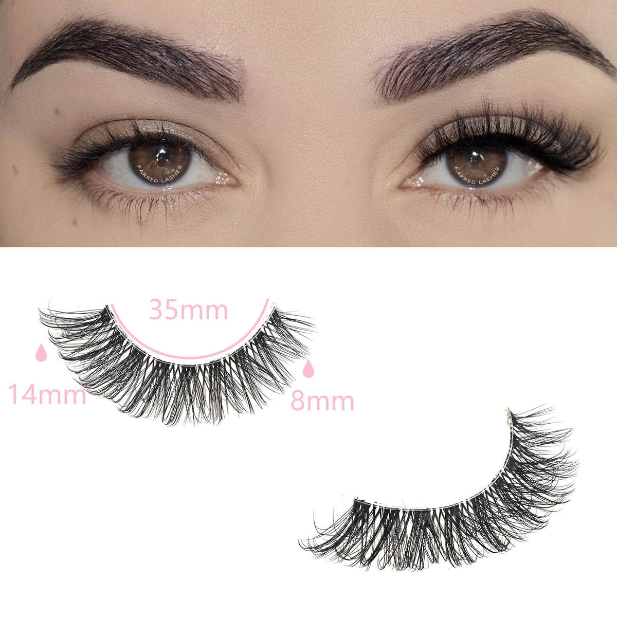 FARRED thin lash band close-up, flexible band for comfortable application