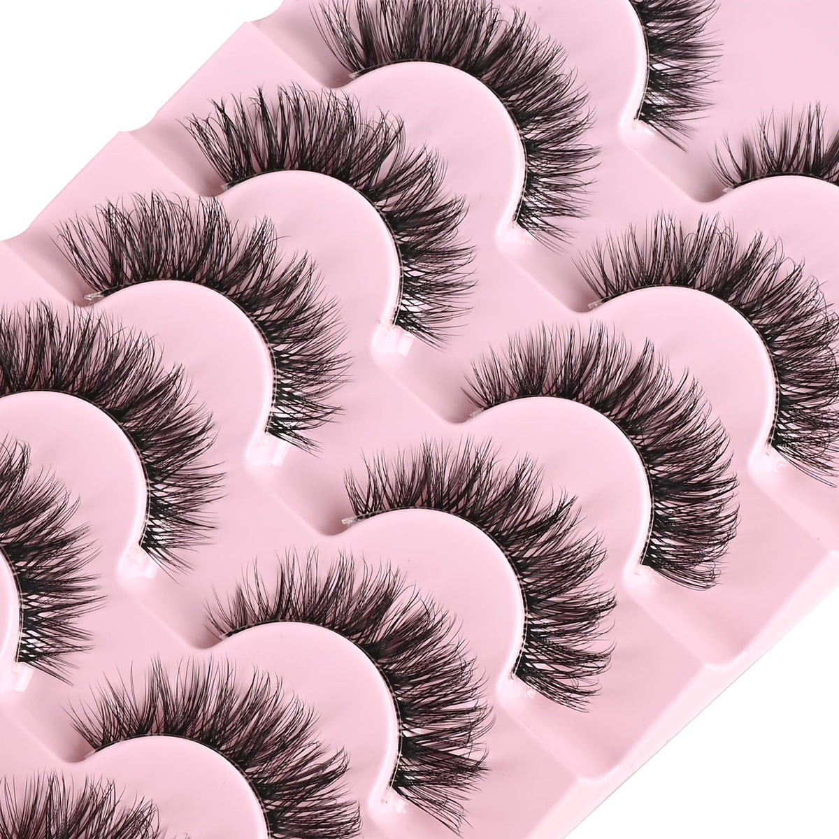 FARRED lashes applied on model showing cat-eye lift and natural finish