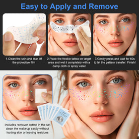 FASBET application demonstration on cheek showing quick peel-and-stick convenience