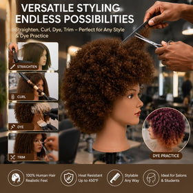 FASHION COLOR CARE hands braiding the mannequin hair to show practical styling benefit