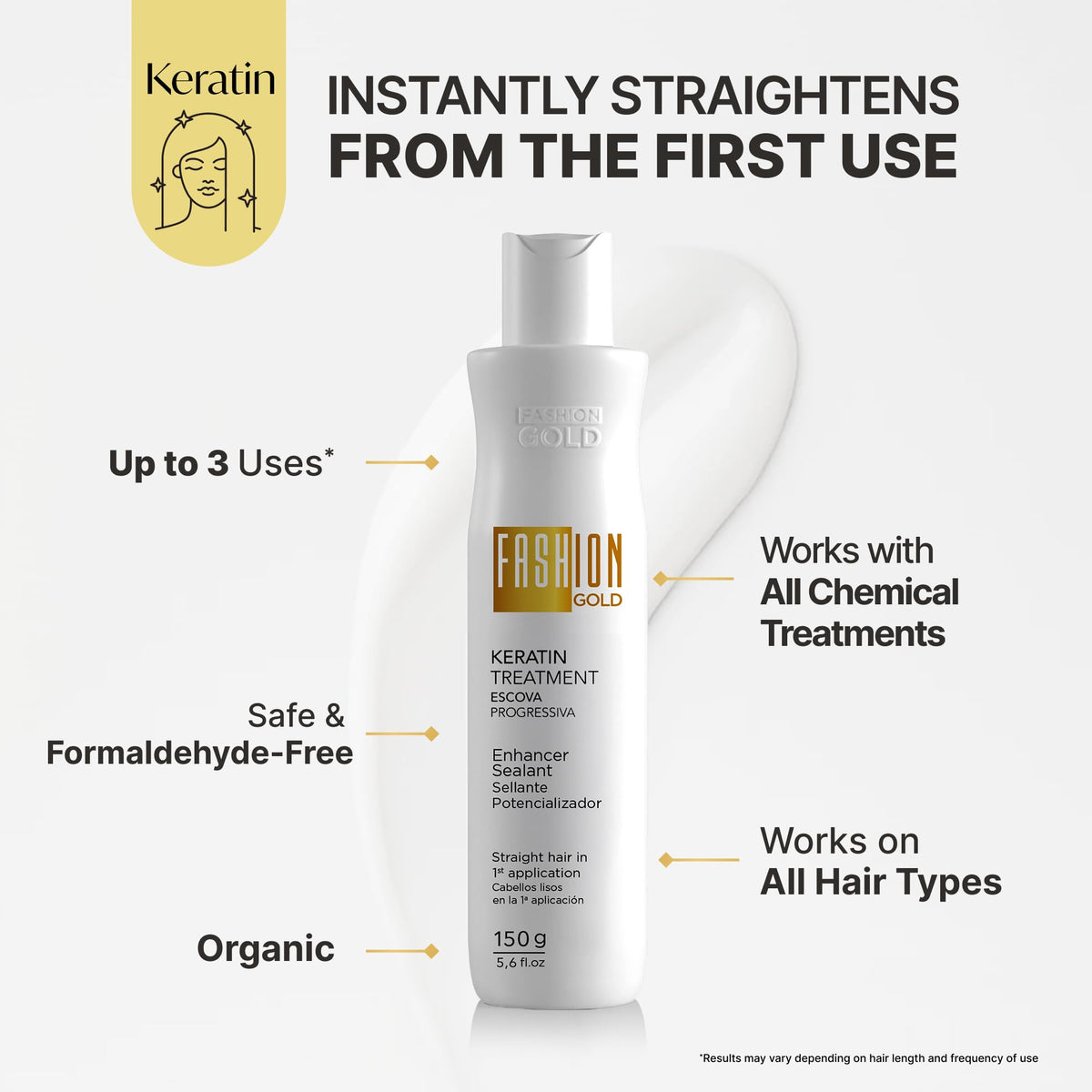 Fashion Gold ingredients montage Inca oil coconut oil quinoa protein for repair