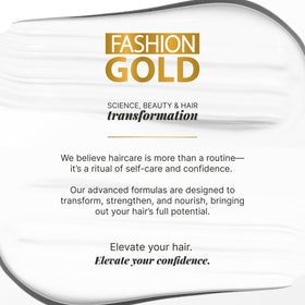 Fashion Gold finished hair lifestyle shot showing sleek smooth manageable hair