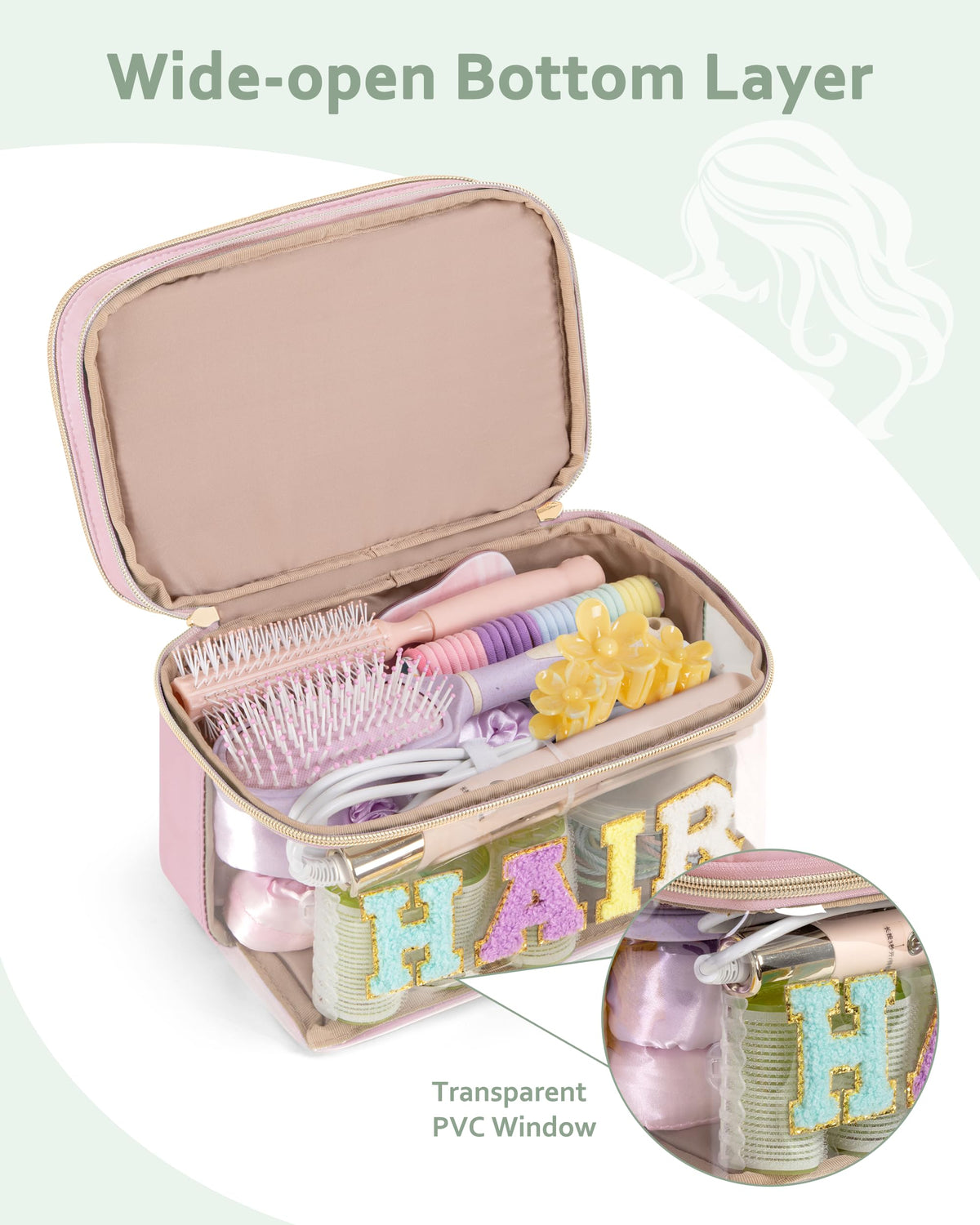 Fasrom lower compartment holding headbands and tools for neat storage