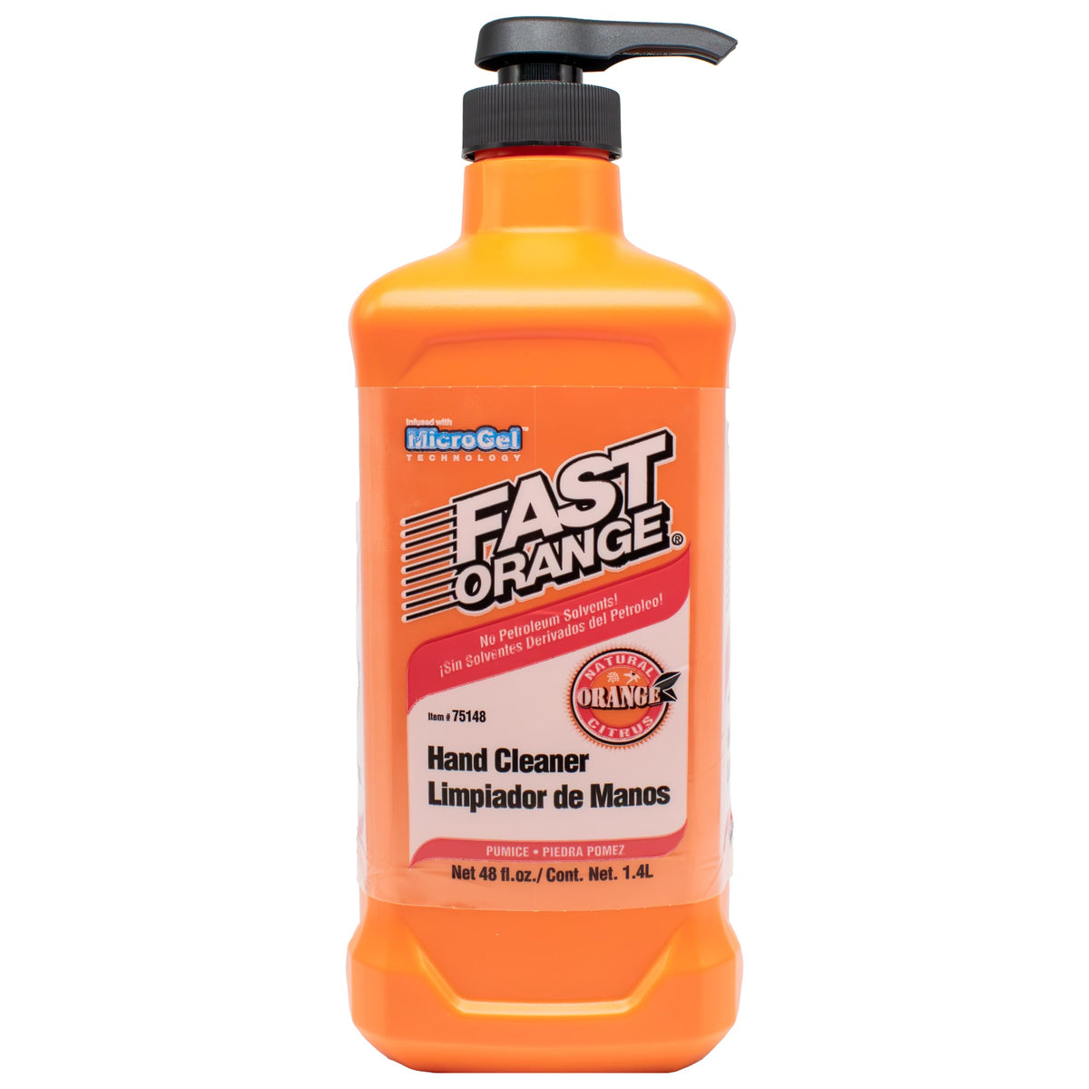 Fast Orange front packaging 48oz jar showing label and scoop benefit