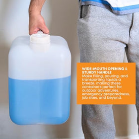 FastRack jug next to common objects to show 5-gallon scale and storage planning benefit