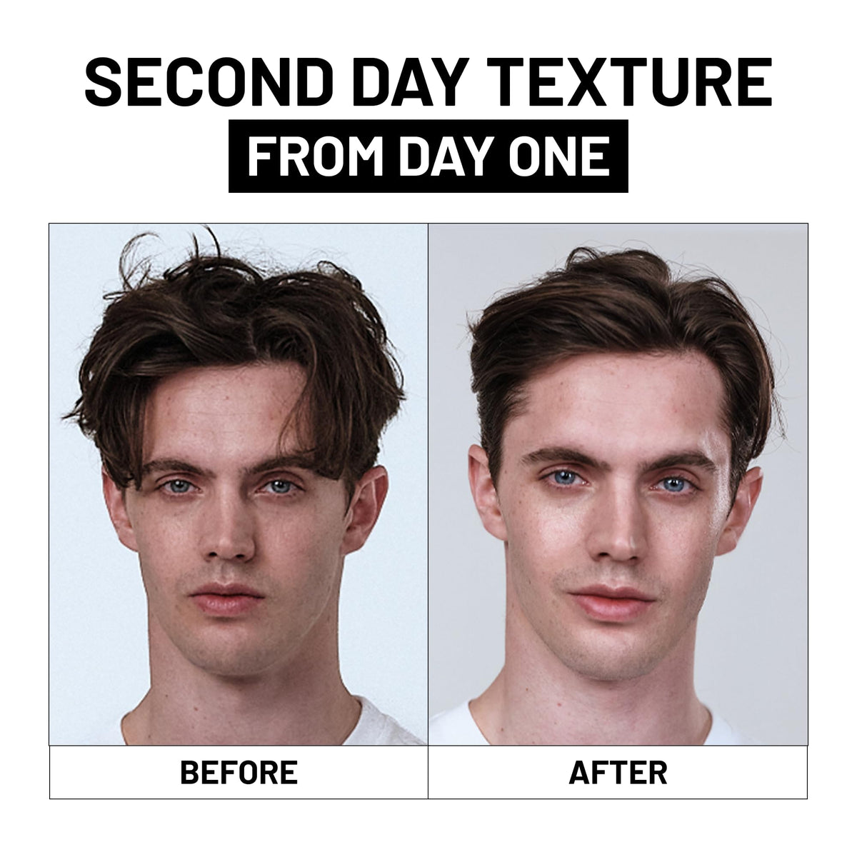 Fatboy Hair styled hair close-up showing textured matte volume benefit