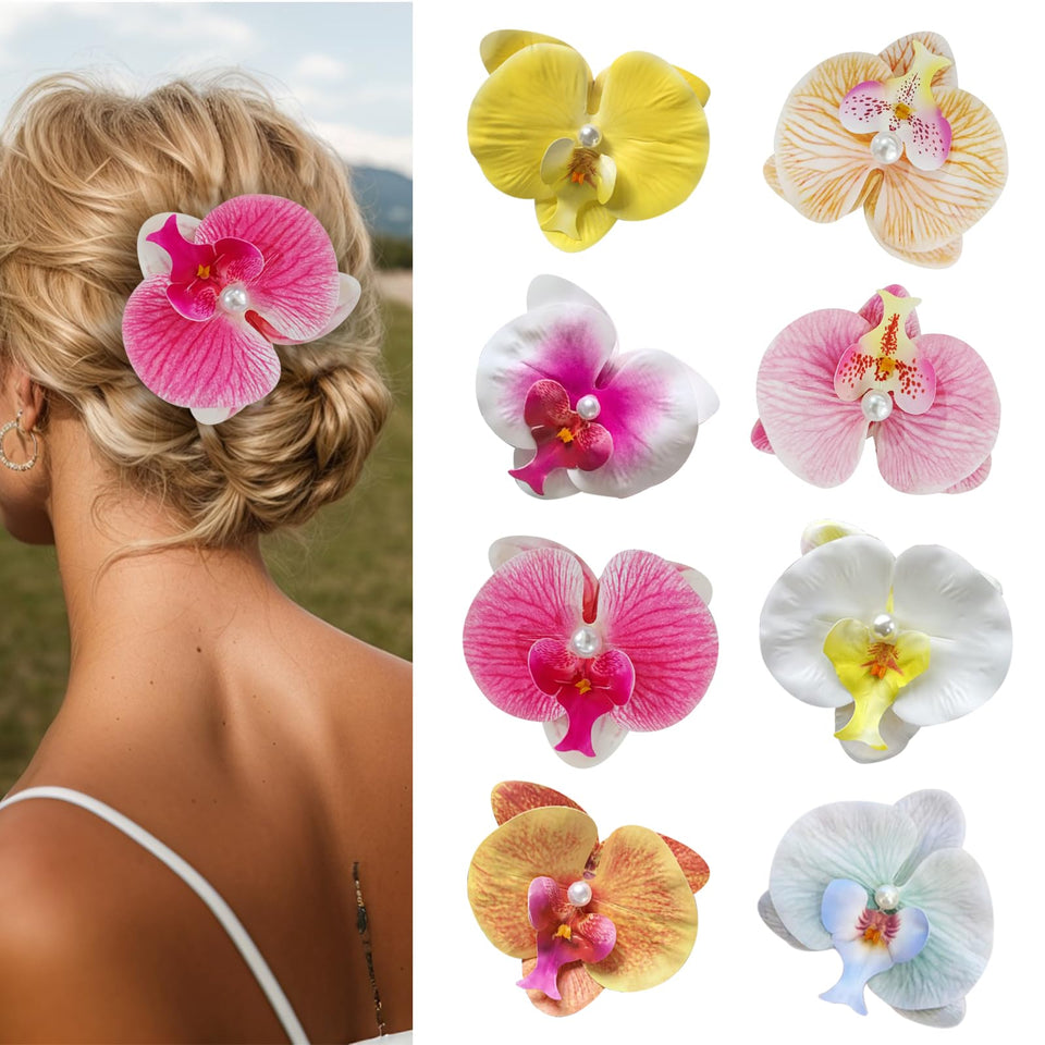 faucye front packaging showing eight colorful flower clips for styling