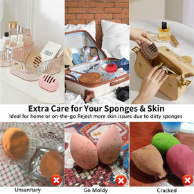 Fauxomor in-use compact storage with sponge inserted for hygienic protection
