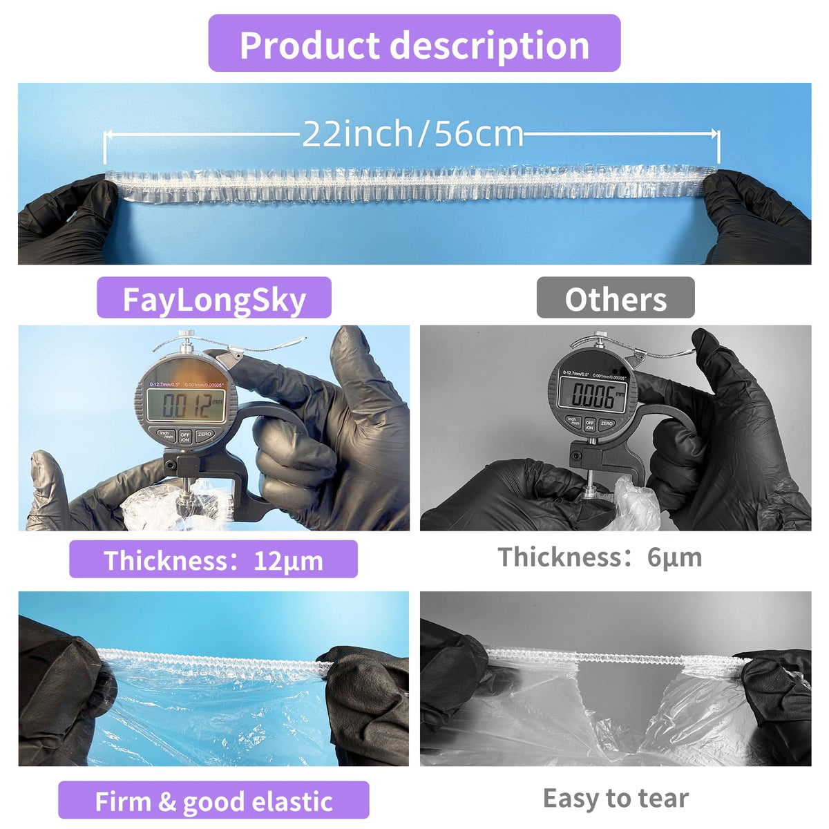 FayLongSky close-up of clear plastic thickness for durable protection