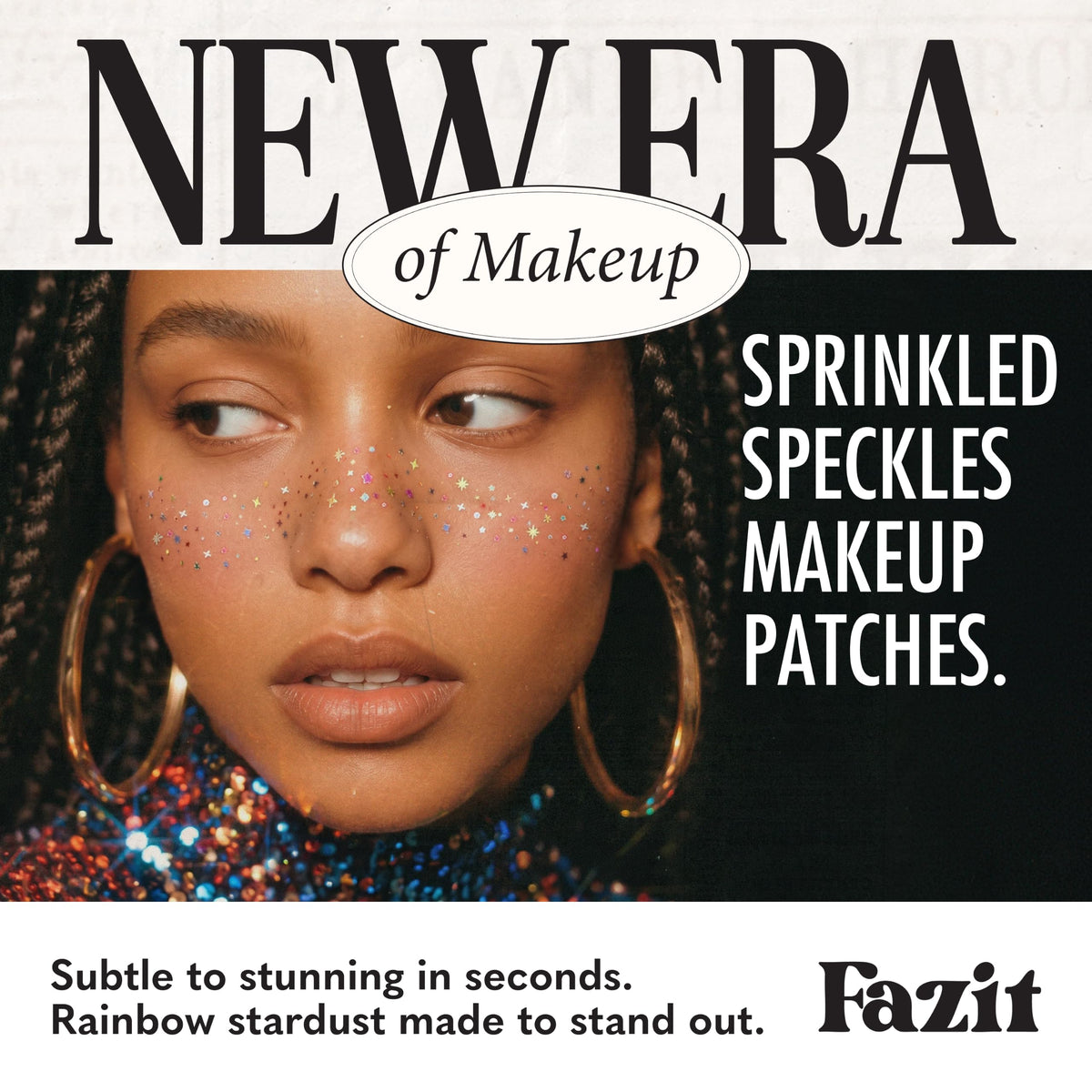 Fazit close-up of golden speckles texture for precise shimmer