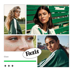 Fazit body glitter on collarbone demonstrating waterproof, long-wear finish