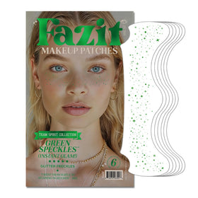 Fazit front packaging showing six glitter freckle patches and benefits